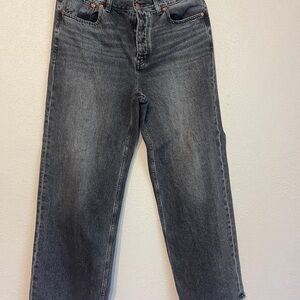 Madewell Gray Straight Jeans Vintage Wash